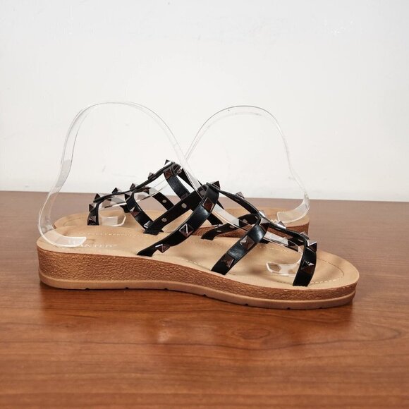 WANTED Women's Cove Studded Sandals black silver 6 new - Picture 9 of 12